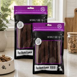 Dog Treats Kangaroo Meat Sticks 6 Pack x 2 Natural Chewy High Protein Pet Snack