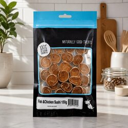 Fish & Chicken Sushi Dog Treats 150g Bite Sized Oven Dried High Protein Low Fat