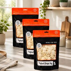 Dog Yoghurt Drops Training Treats in 1kg x 3 Pack