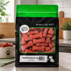 Delicious Mini Beef Biscuits 1kg – Dog Treats for Training