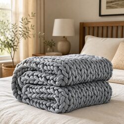 Your New Favorite Chunky Knitted Blanket Awaits