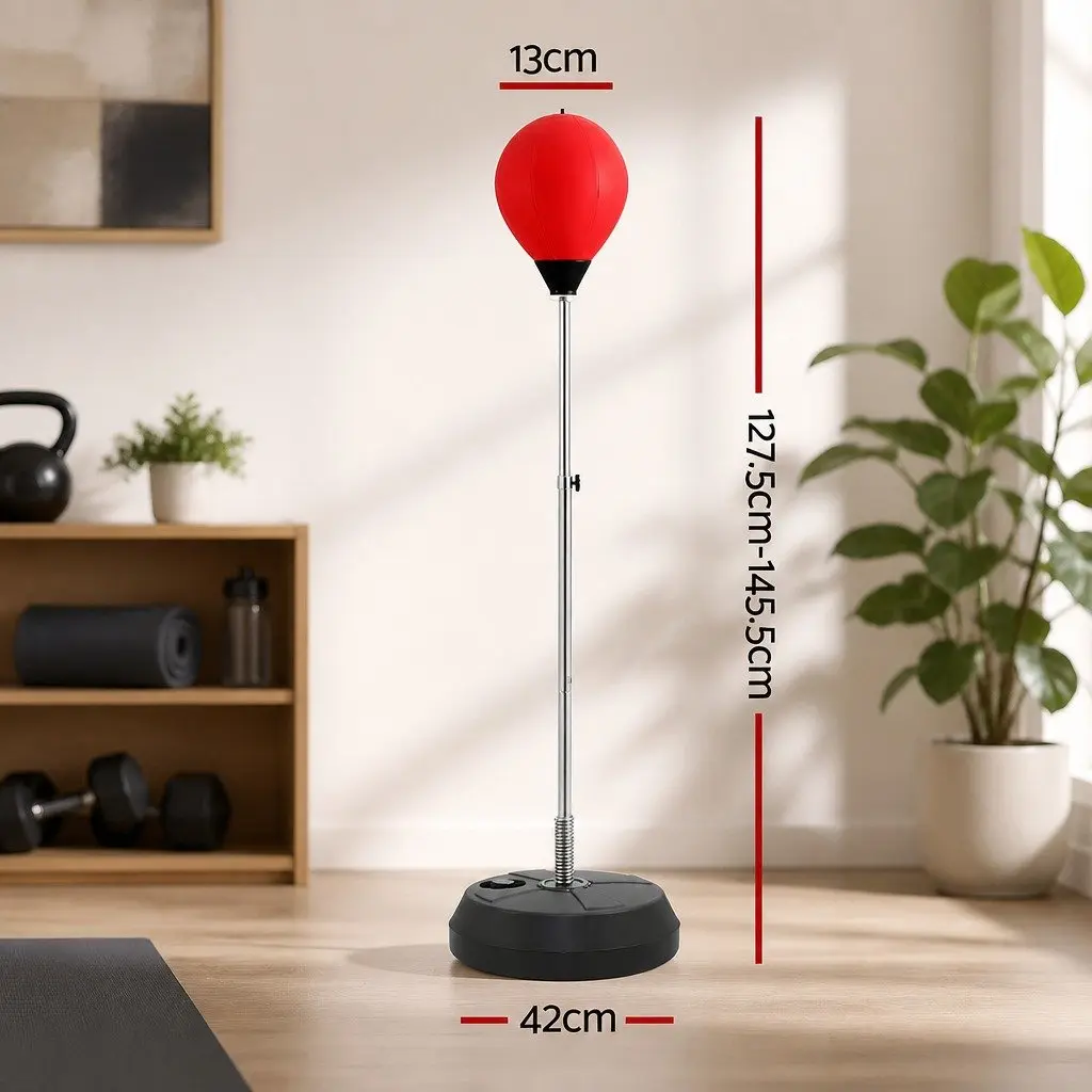 Punching Bag Stand Adjustable 127-145cm Freestanding Boxing Training with Gloves