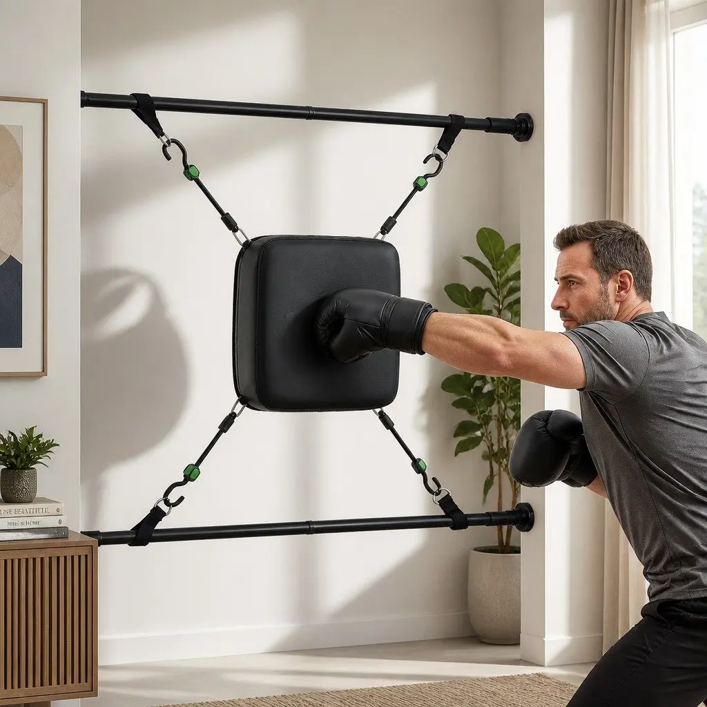 Doorway Punching Bag Adjustable Height 72.5-102cm Compact Home Gym Boxing Training Kit