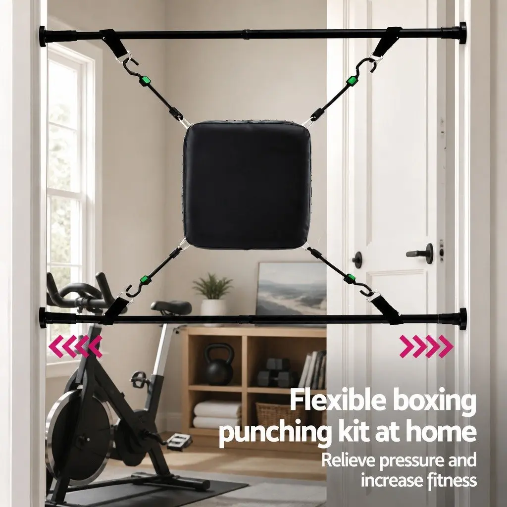 Doorway Punching Bag Adjustable Height 72.5-102cm Compact Home Gym Boxing Training Kit
