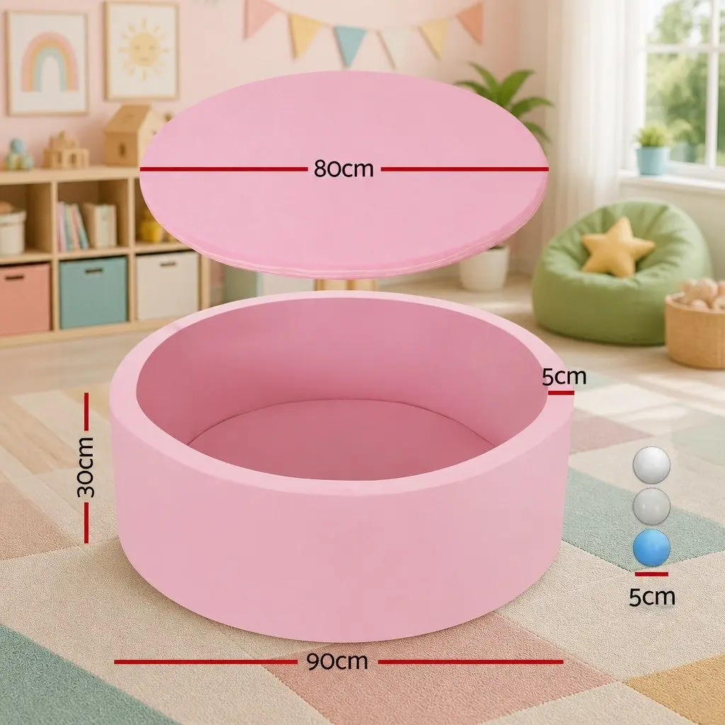 Kids Foam Ball Pit Soft Sponge Construction 90cm Pink Play Pen
