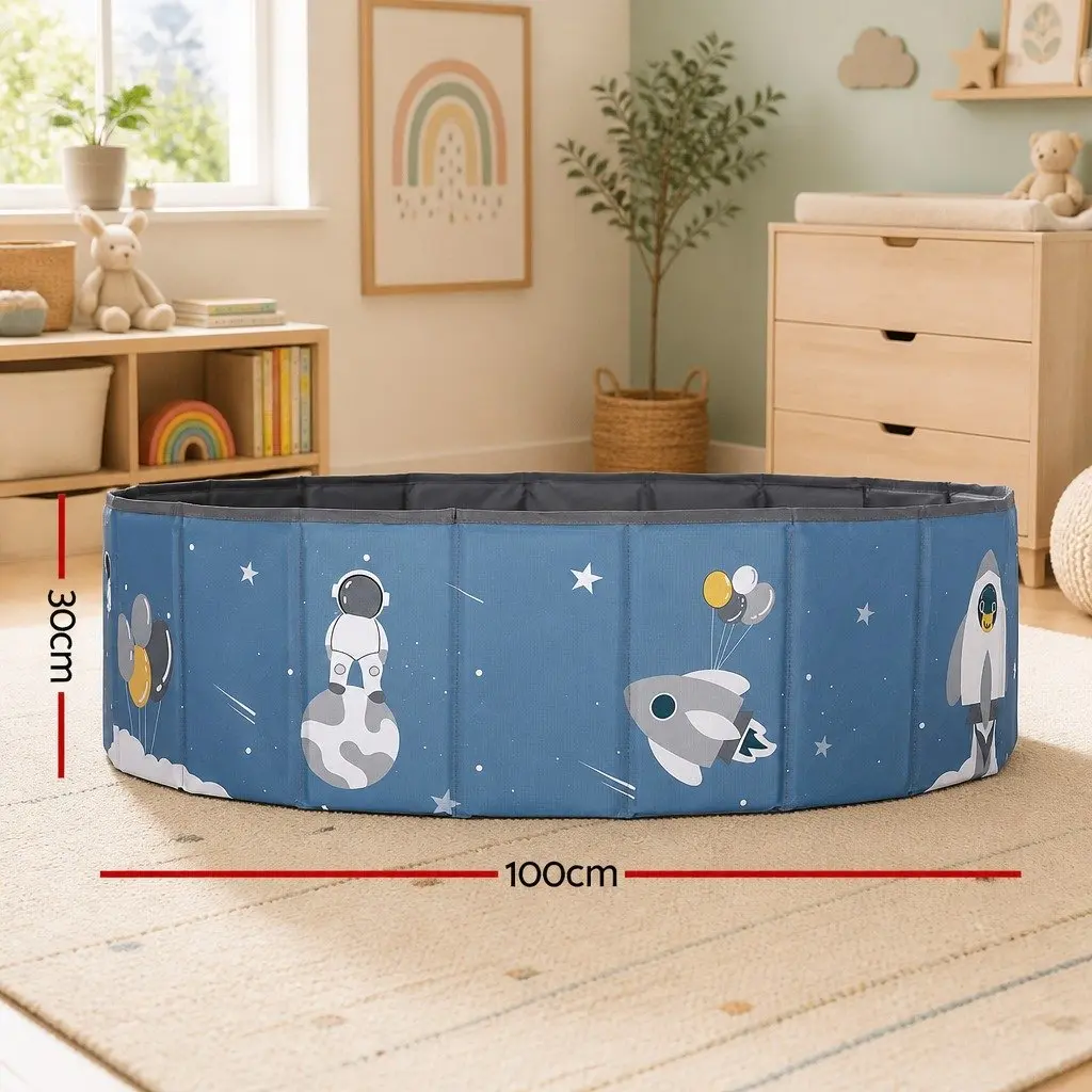 Kids Ball Pool Pit Foldable Play Tent Toddler Playhouse with Carry Bag Blue