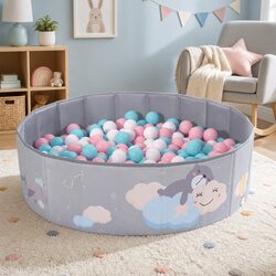 Kids Ball Pit Pool Foldable Playhouse Grey Toddler Play Toy Storage Carry Bag