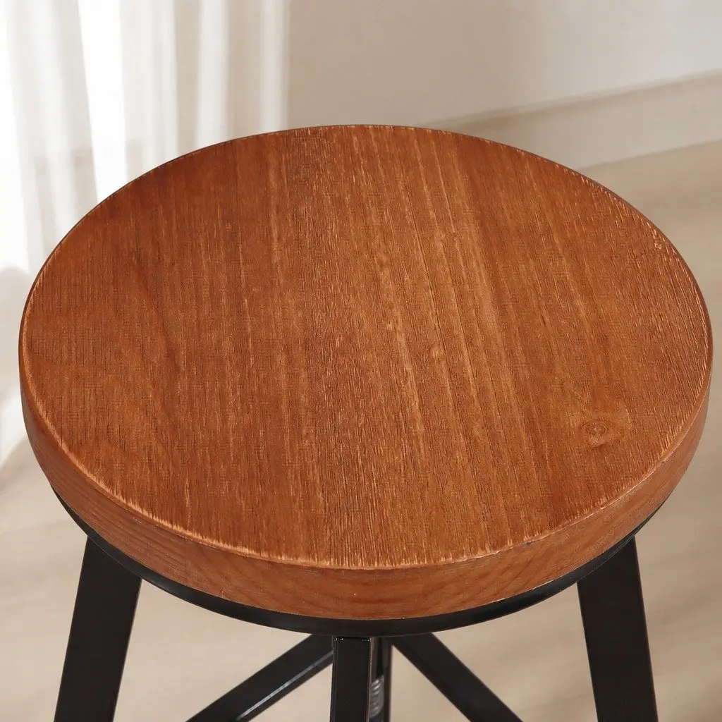 Industrial Bar Stool Vintage Adjustable Height Swivel Seat