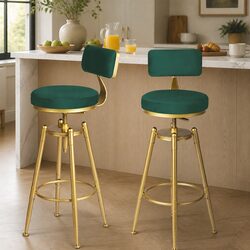 Charming Green Velvet Bar Stools for Your Home