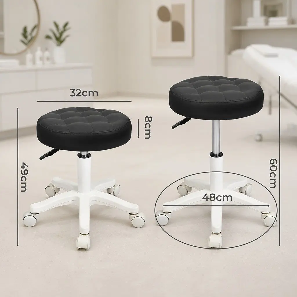 Rolling Bar Stool Swivel Height Adjustable 4 Pack Black