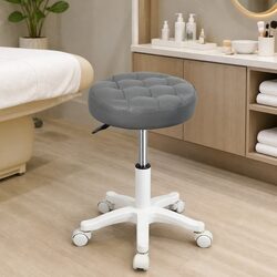 Rolling Bar Stool with Gas Lift 360° Swivel Casters Salon Office Workspace