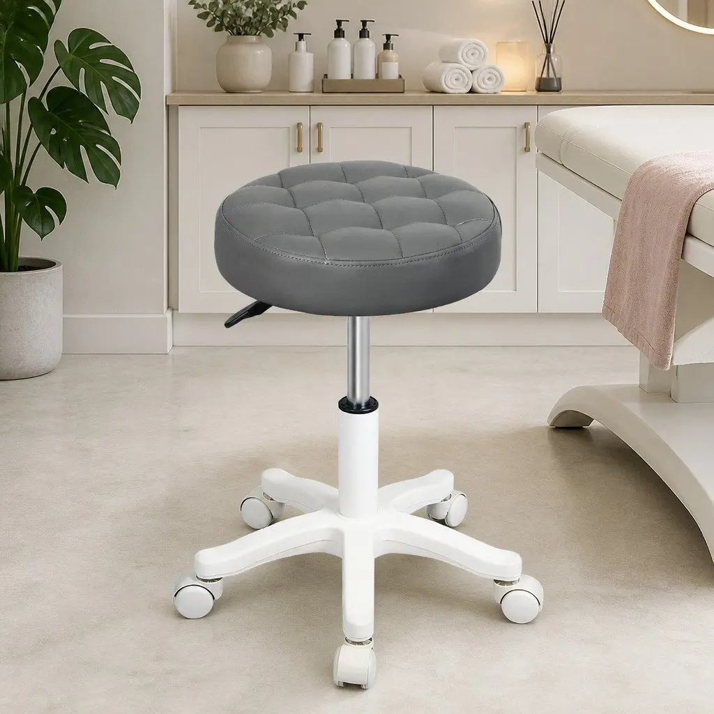 Rolling Bar Stool with Gas Lift 360° Swivel Casters Salon Office Workspace