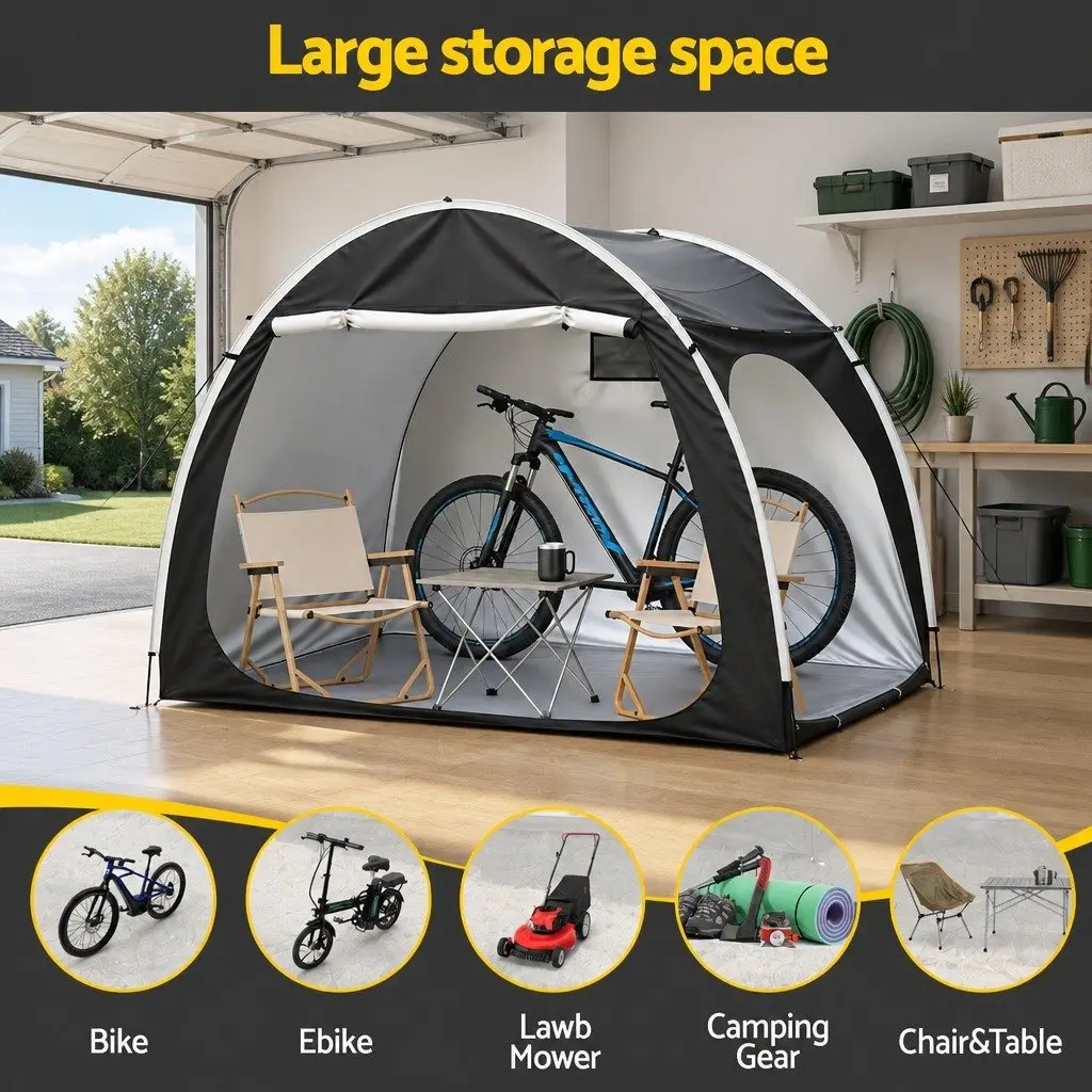 Bike Storage Tent Outdoor Waterproof UV Resistant Shelter Ventilation Window