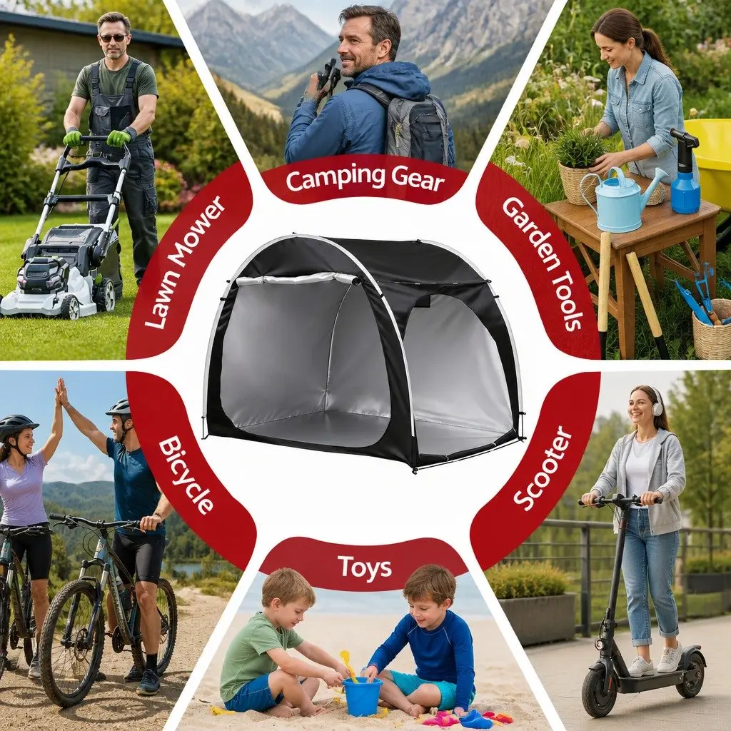 Bike Storage Tent Outdoor Waterproof UV Resistant Shelter Ventilation Window