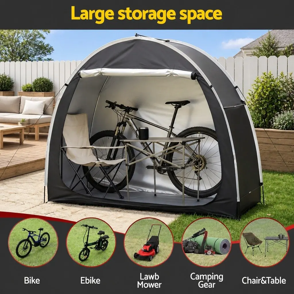 Bike Storage Tent Waterproof Outdoor UV Protection Shelter Large Space