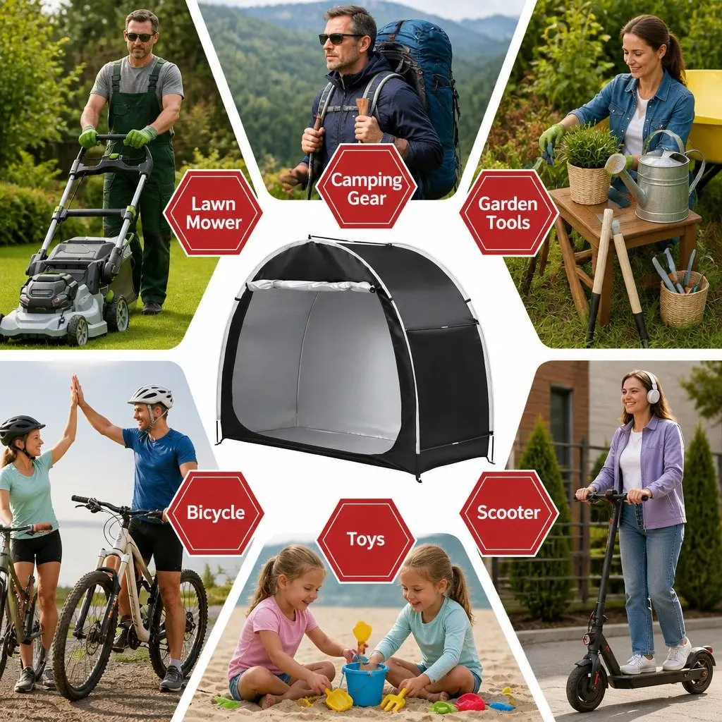 Bike Storage Tent Waterproof Outdoor UV Protection Shelter Large Space