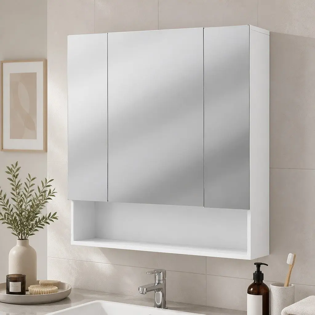 White Bathroom Mirror Cabinet