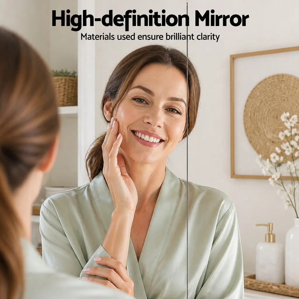 Bathroom Mirror Cabinet Wall Hung White 700x750mm Triple Mirrored Doors Adjustable Shelves