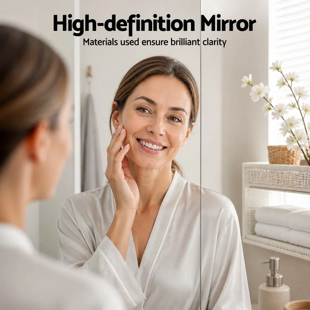 Bathroom Mirror Cabinet Wall Hung White 900x750mm Adjustable Shelves