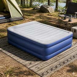Air Mattress Queen Size Inflatable Bed Camping Airbed Built-in Pump Portable