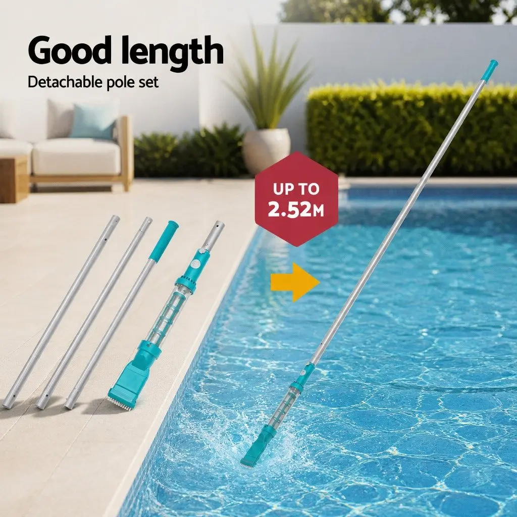 Cordless Pool Vacuum Cleaner Submersible 16.8cm Width 252cm Height