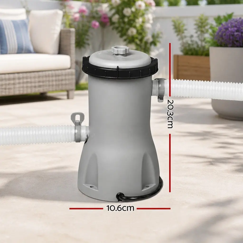 Pool Filter Pump Cartridge 530GPH Above Ground Swimming Cleaner System 10.6cm x 20.3cm