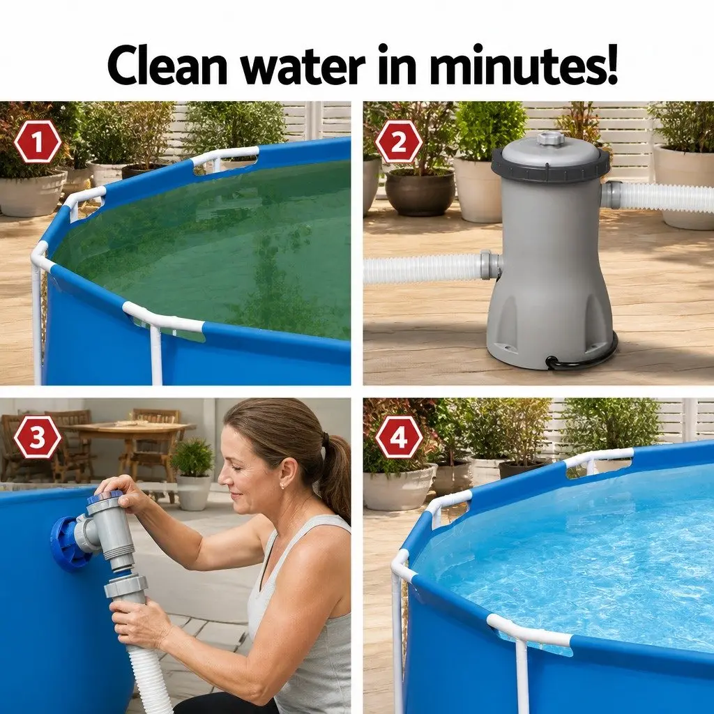 Above-Ground Pool Filter Pump with 800GPH Capacity