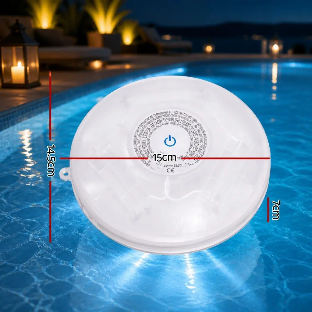 LED Pool Float Light Waterproof 4 Color 7 Modes 15cm x 14.5cm x 7cm