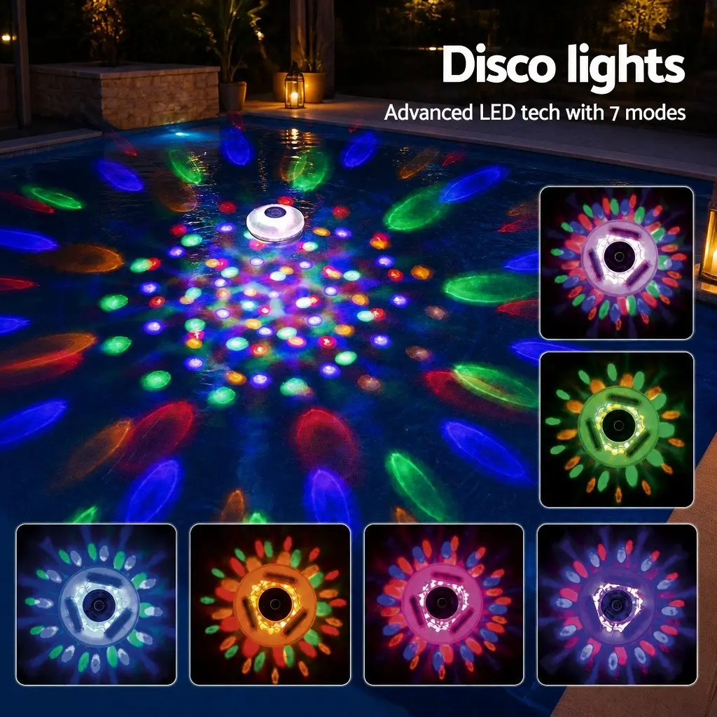 LED Pool Float Light Waterproof 4 Color 7 Modes 15cm x 14.5cm x 7cm