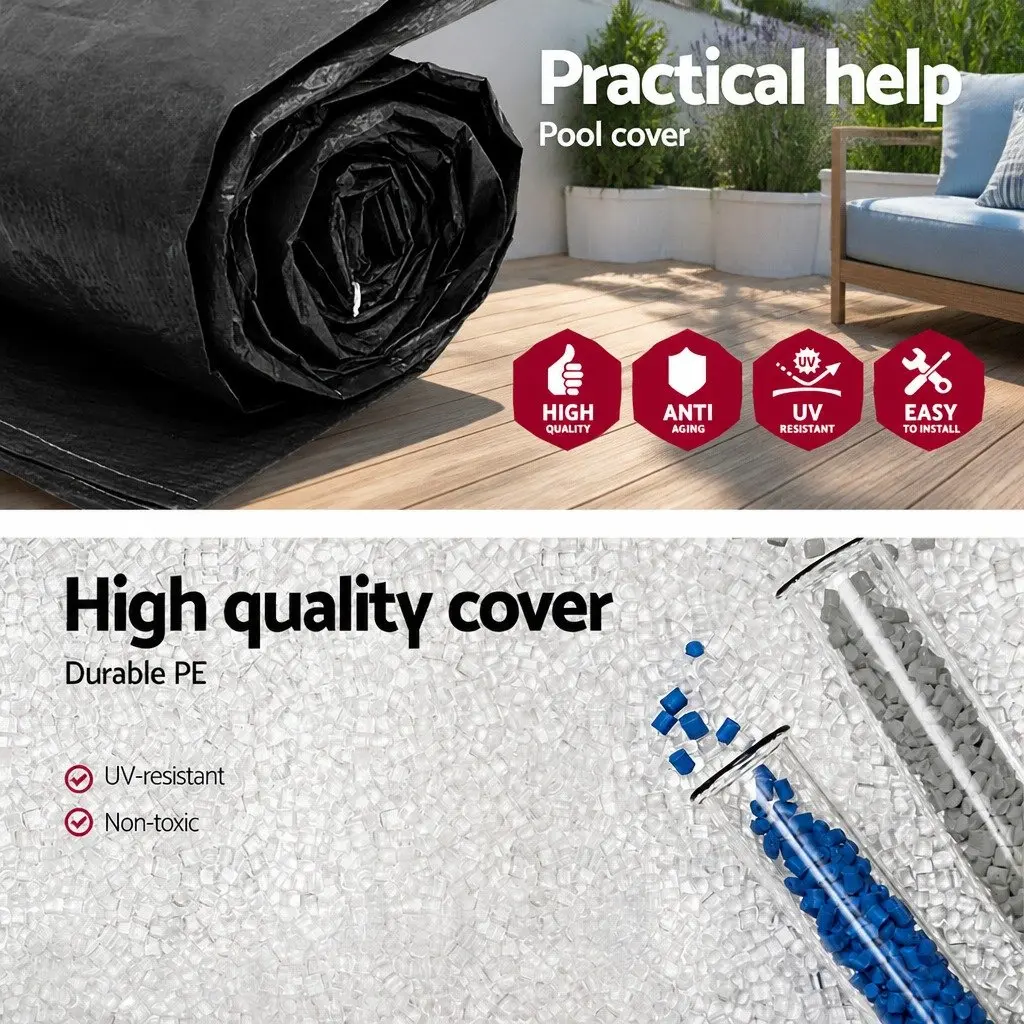 Pool Cover Round UV-Resistant 3.05m Diameter with Drain Holes