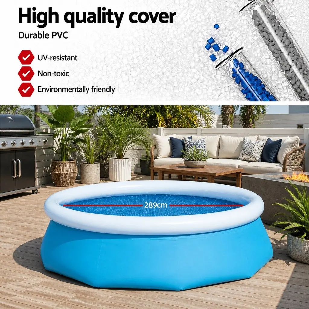 Round Pool Cover Solar Heat Retention UV-Resistant 3.05m 10ft Diameter