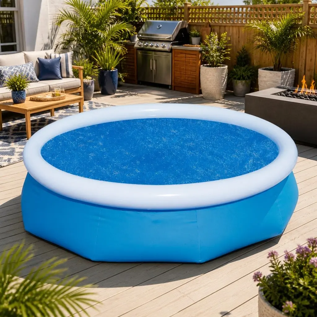 Round Pool Cover Solar Heat Retention UV-Resistant 3.05m 10ft Diameter