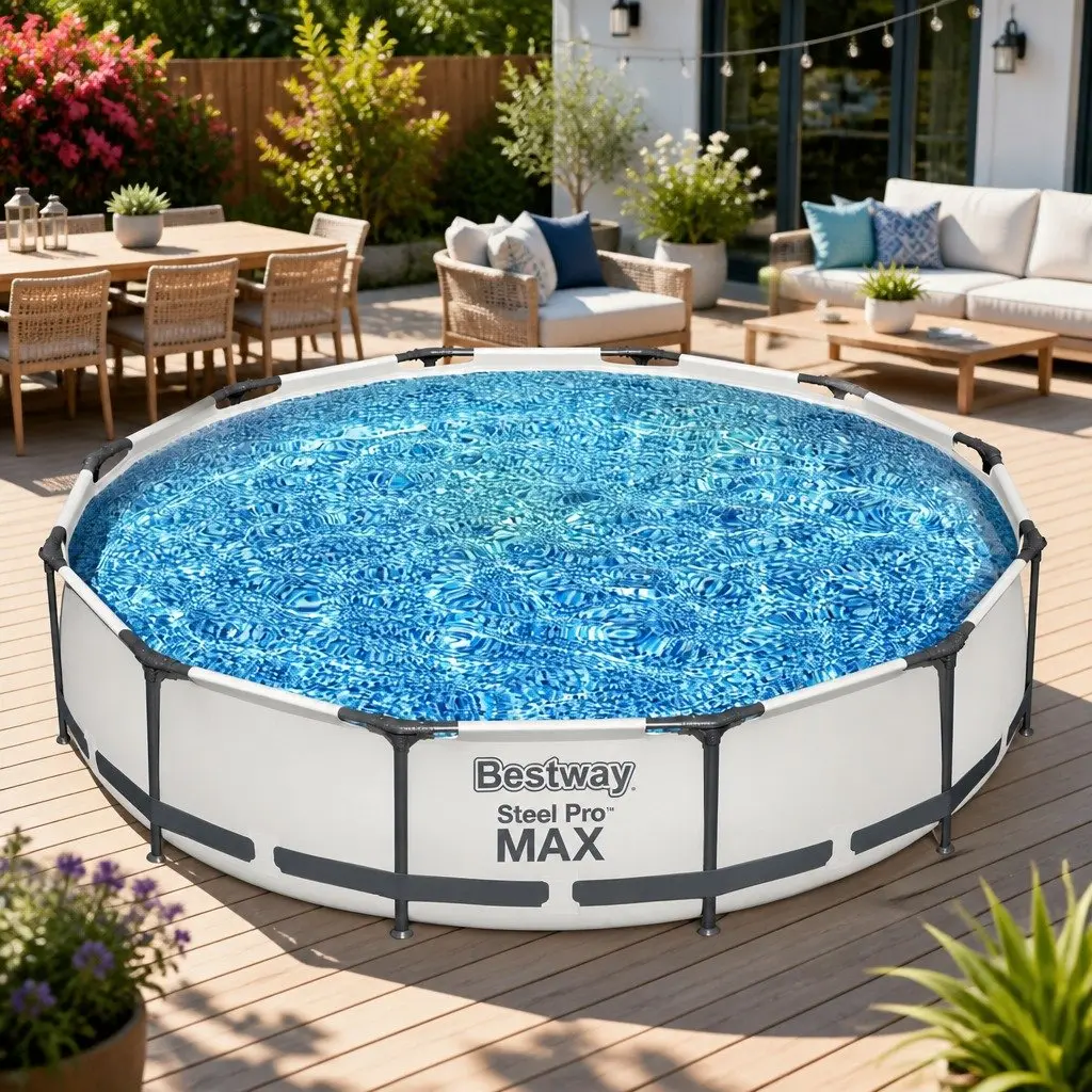 Above Ground Swimming Pool Steel Frame Round 366cm with Filter Pump