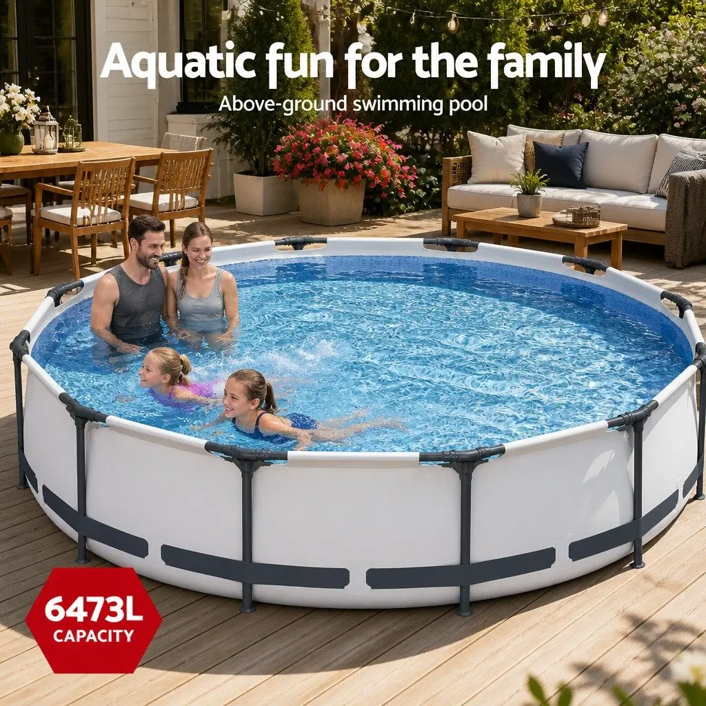 Above Ground Swimming Pool Steel Frame Round 366cm with Filter Pump