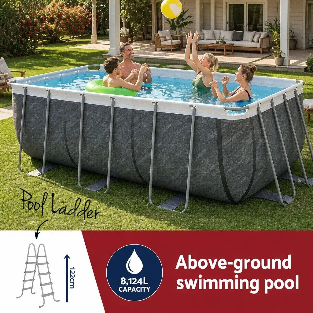 Steel Frame Above Ground Swimming Pool Rust and Corrosion Resistant 412x201x122cm