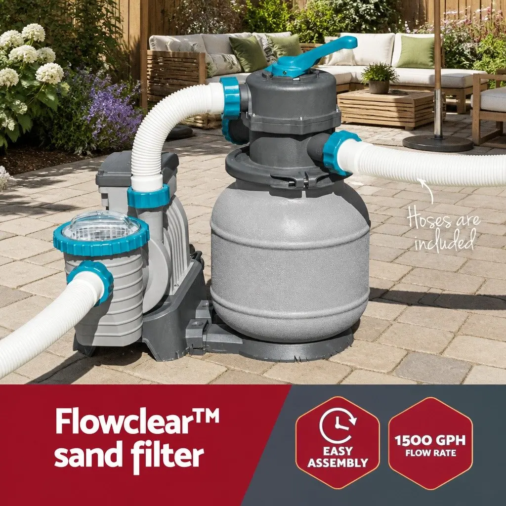 Pool Sand Filter Pump 1500GPH 5678L/H Above Ground Swimming Pool Filtration