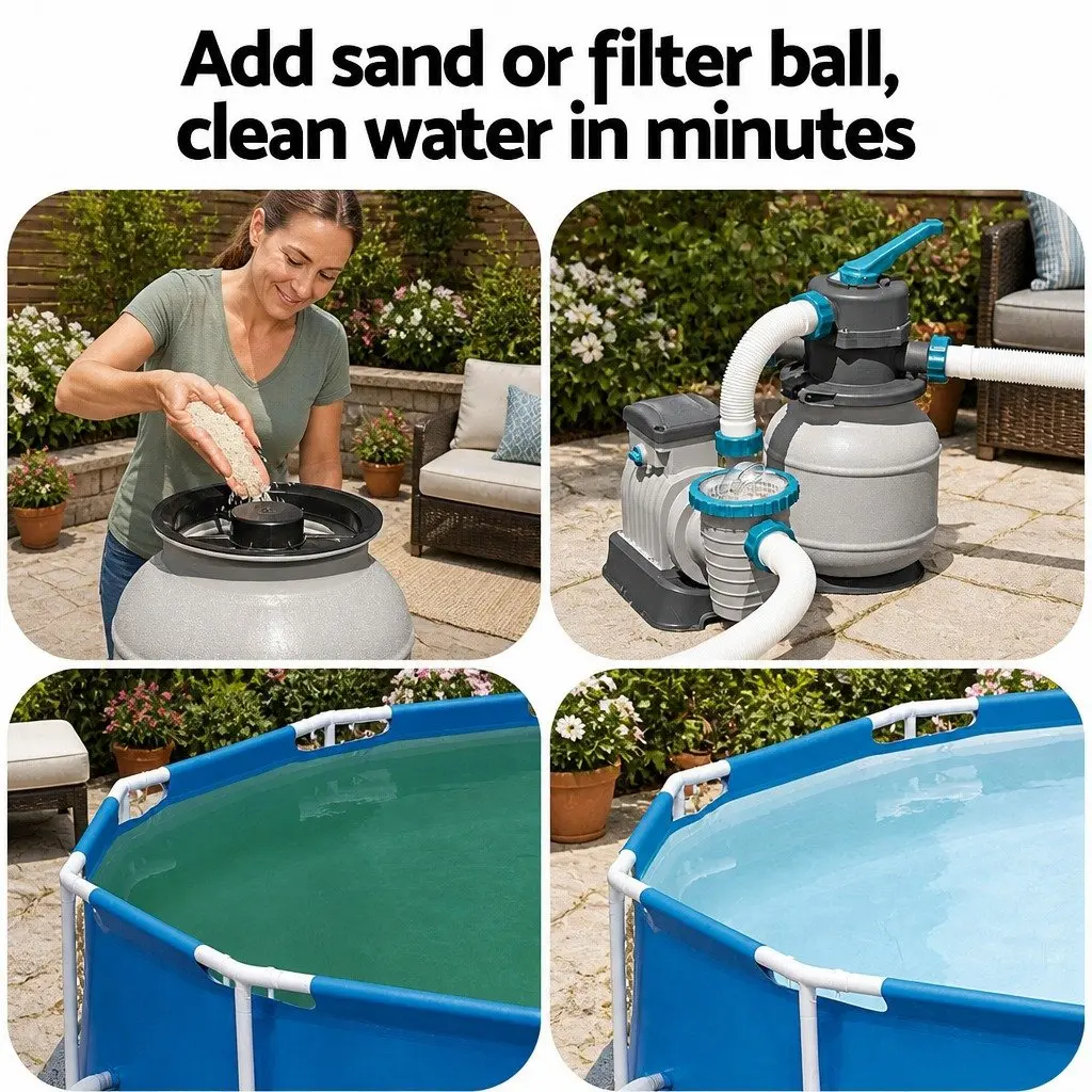 Pool Sand Filter Pump 1500GPH 5678L/H Above Ground Swimming Pool Filtration
