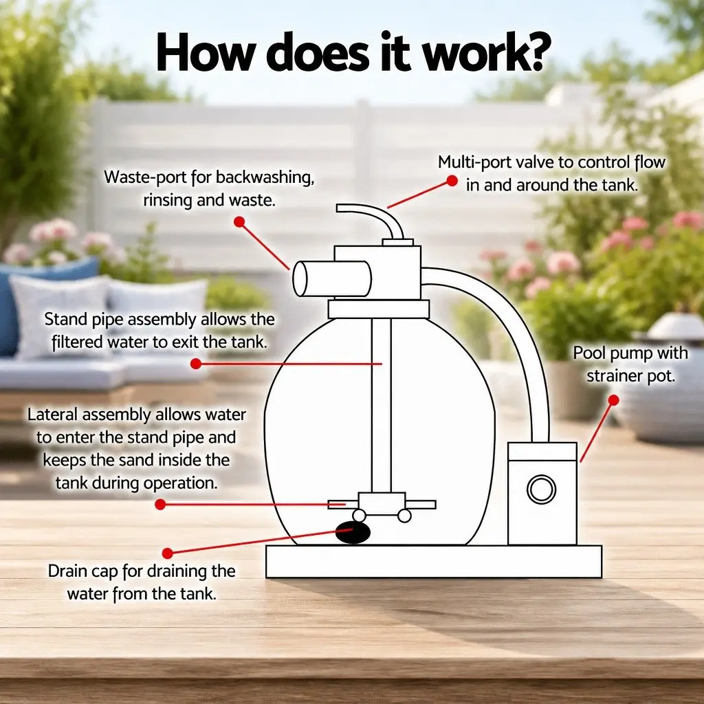 Sand Filter Pump Corrosion-Proof 2200GPH for Above Ground Pools