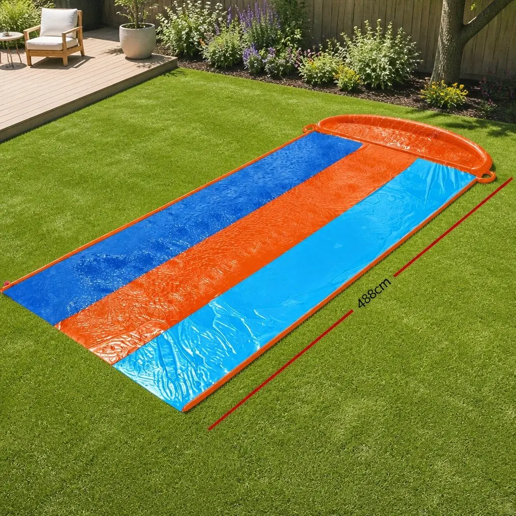 Inflatable Water Slide Triple Lanes 4.88m Backyard Pool Toy