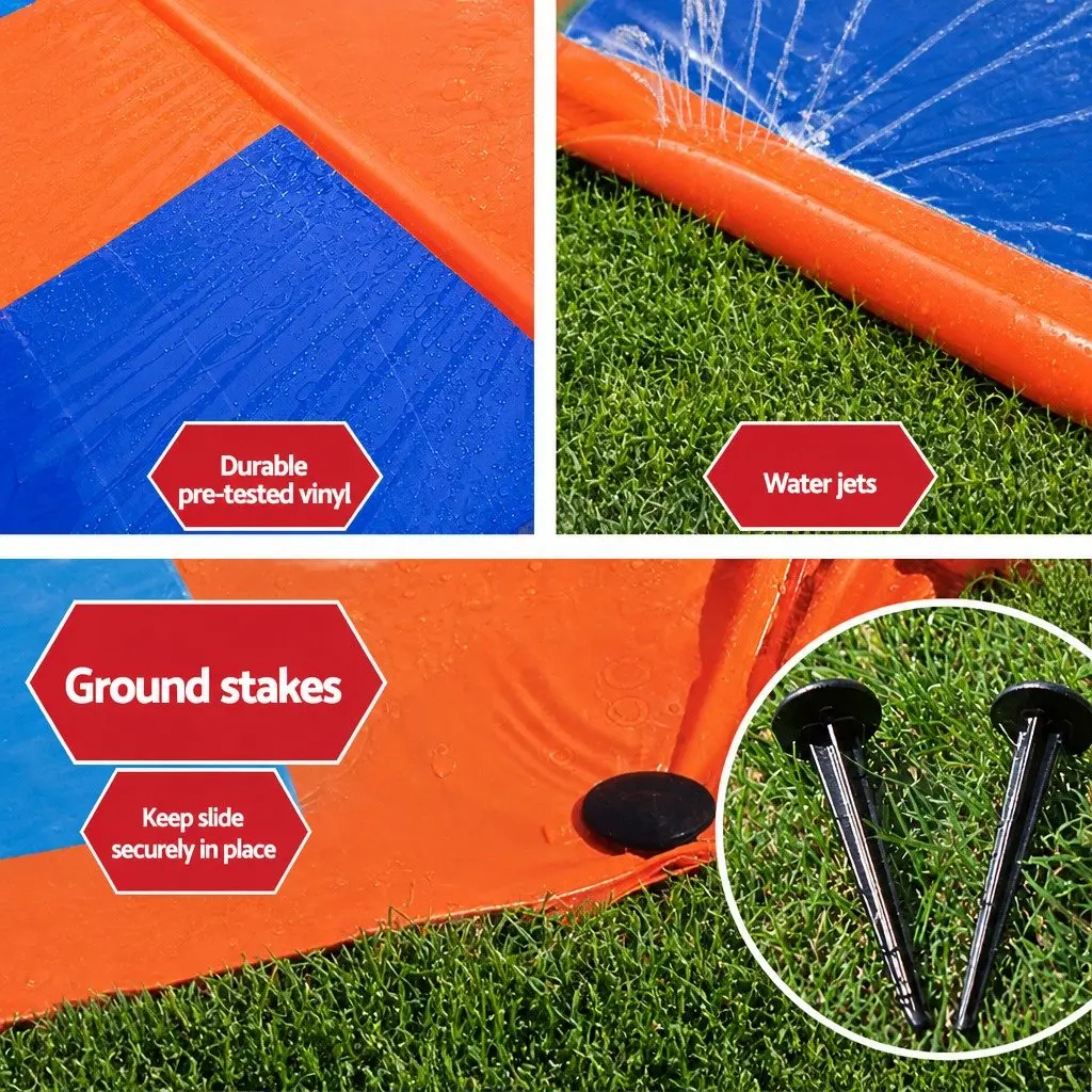 Inflatable Water Slide Triple Lanes 4.88m Backyard Pool Toy