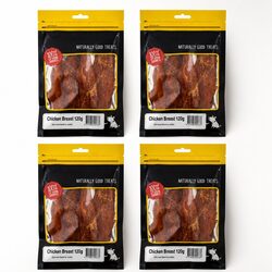 Dog Chicken Breast Treats 120g x 4 Pack Oven-Dried High Protein Natural Pet