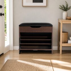 Shoe Rack Cabinet Bench 3-Tier Storage 15 Pairs Hallway Entrance Organiser