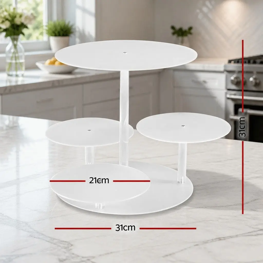 5 Tier Cake Stand Round Clear Acrylic Display Wedding Party Event Dessert