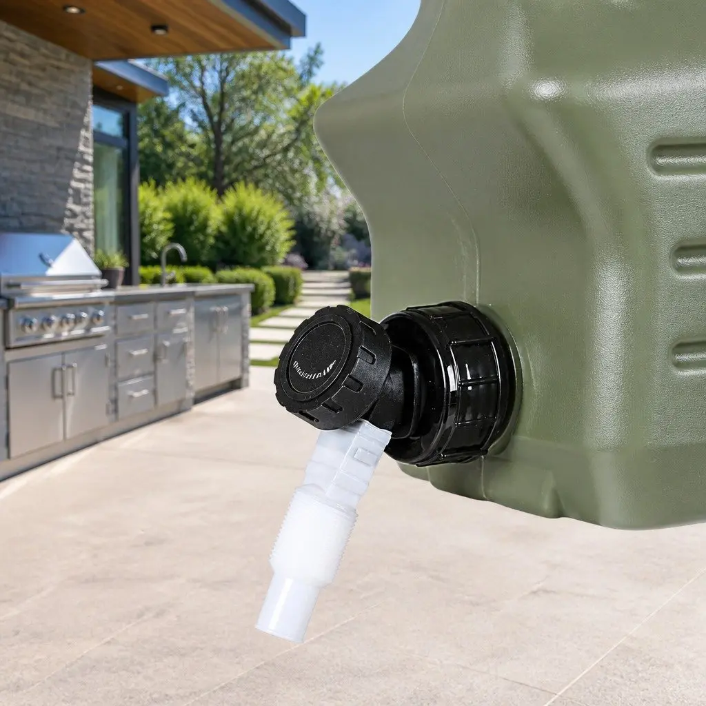 12L Water Container Adjustable Faucet Green Camping Hiking Outdoor Storage Tank