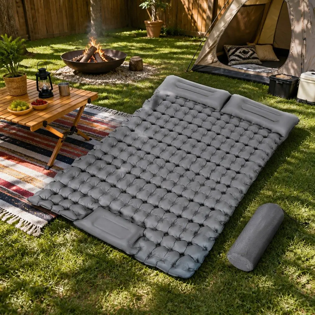 Self Inflating Camping Mattress Air Bed Double 9cm Thickness Sleeping Mat Carry