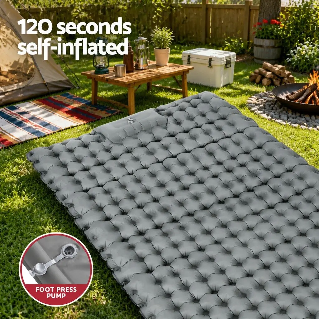 Self Inflating Camping Mattress Air Bed Double 9cm Thickness Sleeping Mat Carry