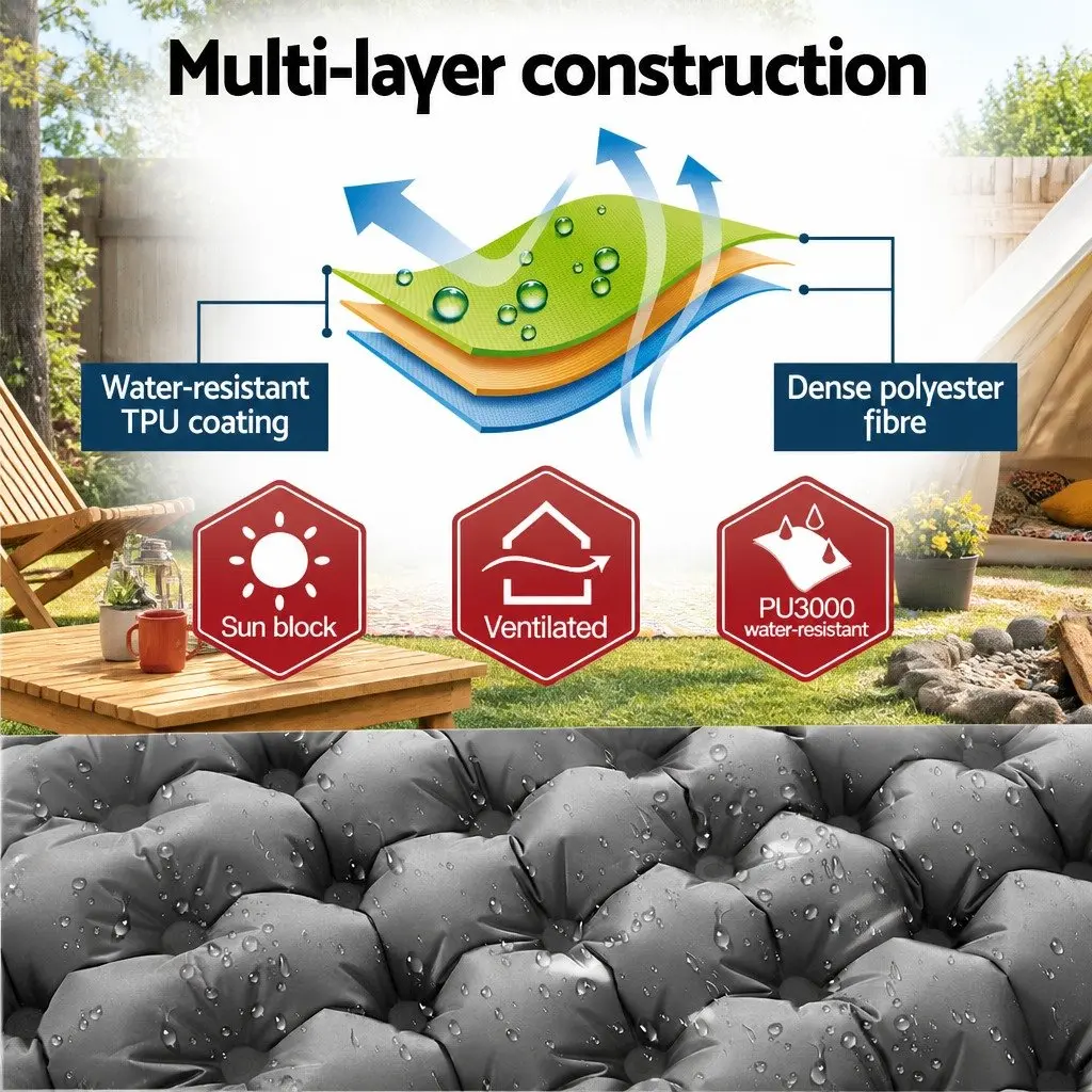 Self Inflating Camping Mattress Air Bed Double 9cm Thickness Sleeping Mat Carry
