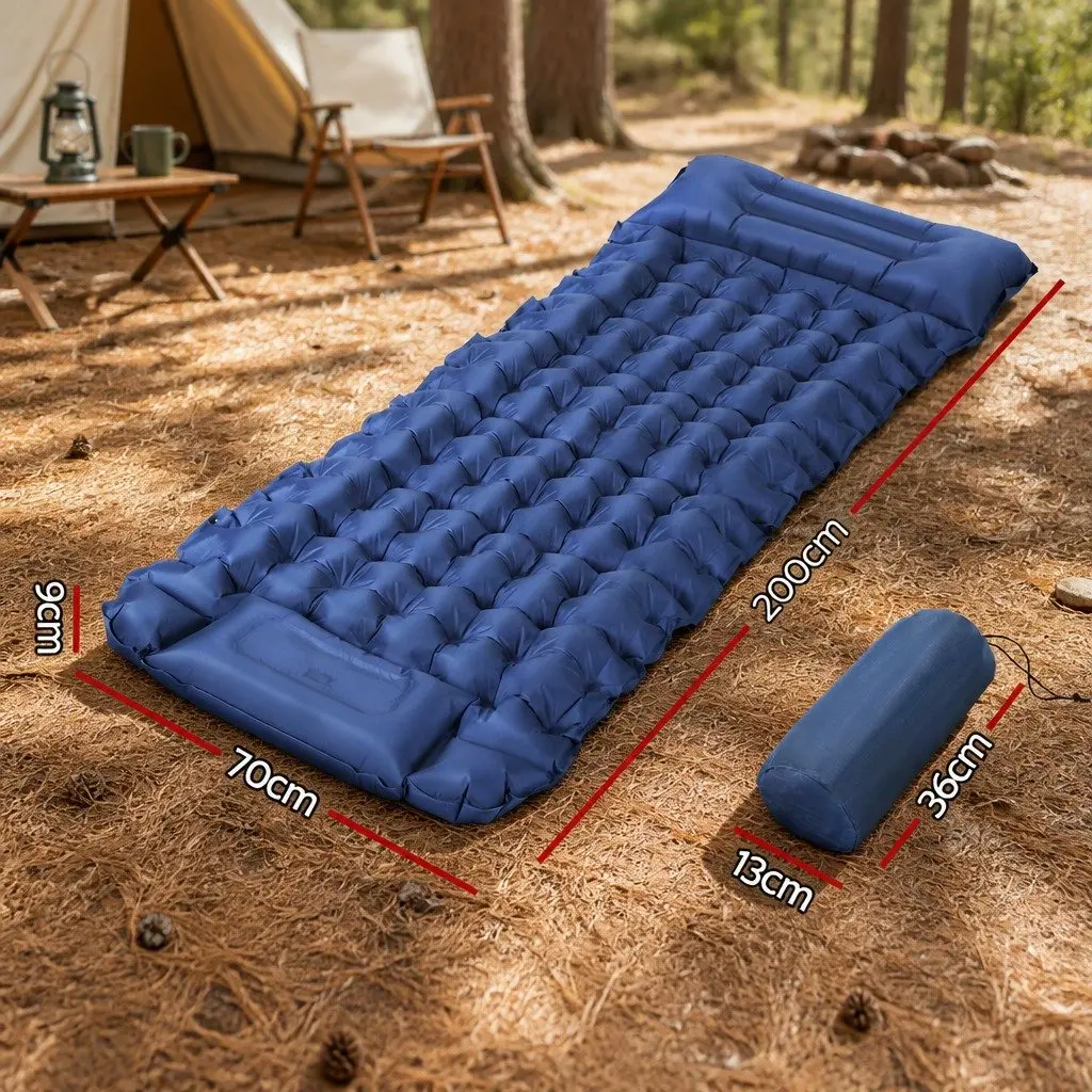 Self Inflating Sleeping Mat 9cm Single Air Bed Camping Mattress