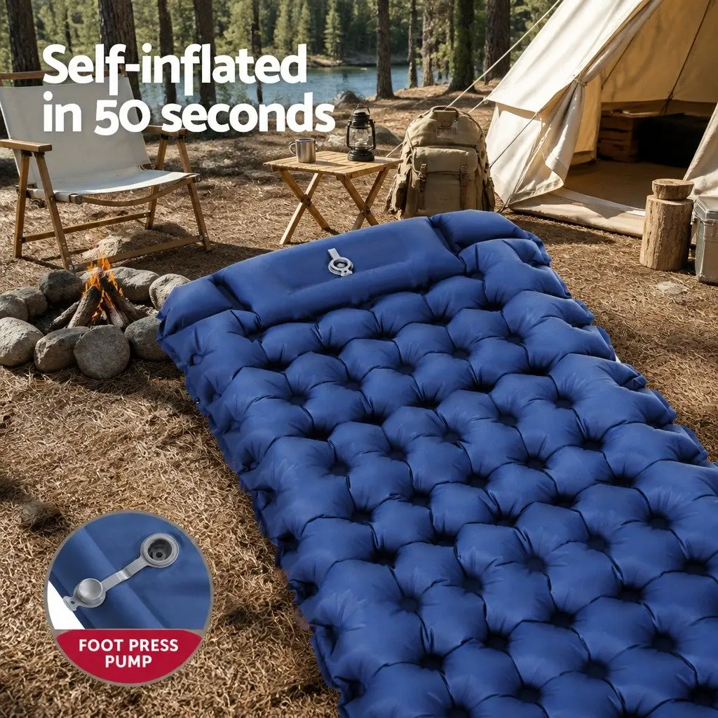 Self Inflating Sleeping Mat 9cm Single Air Bed Camping Mattress
