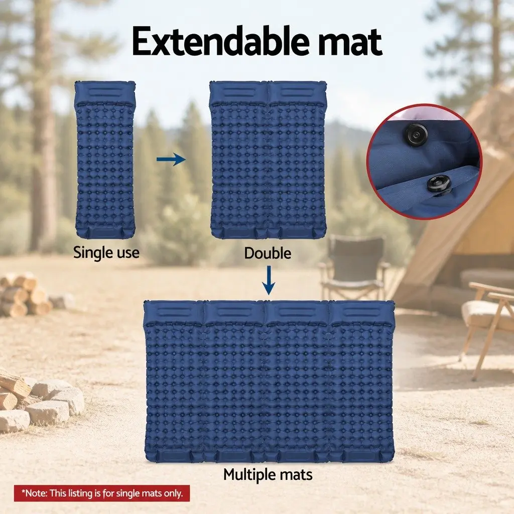 Self Inflating Sleeping Mat 9cm Single Air Bed Camping Mattress